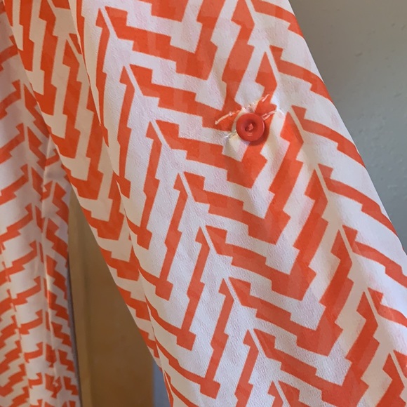 Orange & white lightweight tunic blouse - Picture 3 of 5